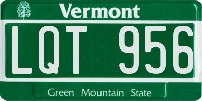 VT license plate LQT956