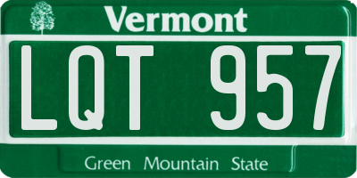 VT license plate LQT957