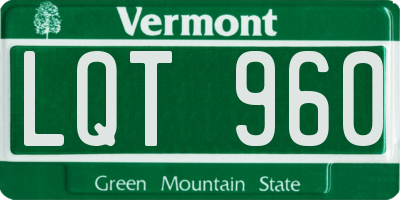 VT license plate LQT960