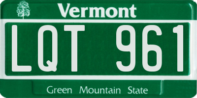 VT license plate LQT961