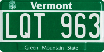 VT license plate LQT963