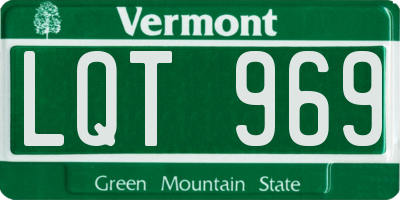 VT license plate LQT969