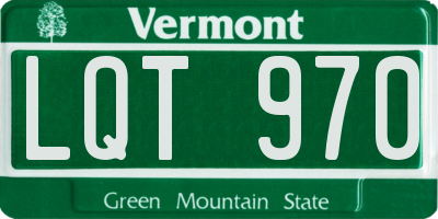 VT license plate LQT970
