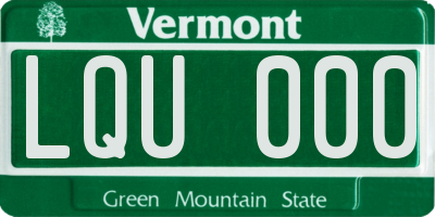 VT license plate LQU000