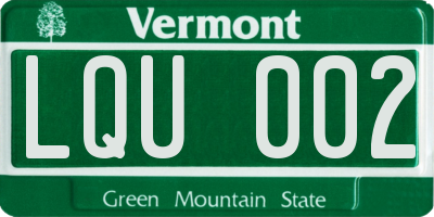 VT license plate LQU002
