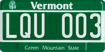VT license plate LQU003