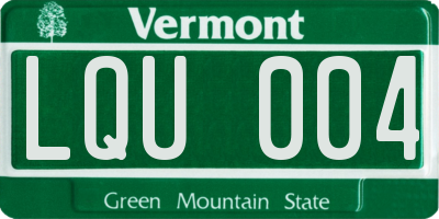 VT license plate LQU004