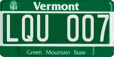 VT license plate LQU007