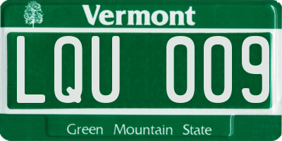 VT license plate LQU009