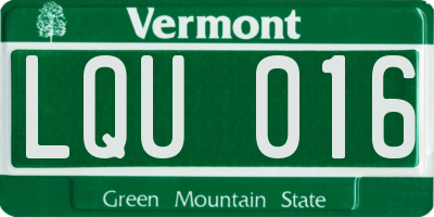 VT license plate LQU016