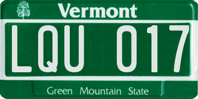 VT license plate LQU017