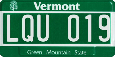 VT license plate LQU019