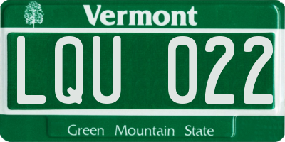VT license plate LQU022