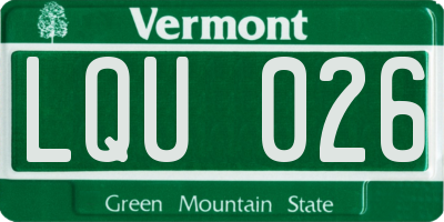 VT license plate LQU026