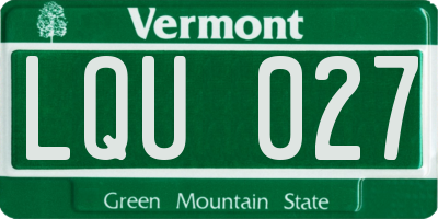 VT license plate LQU027