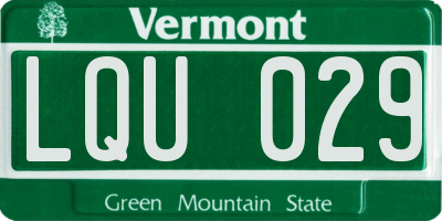 VT license plate LQU029