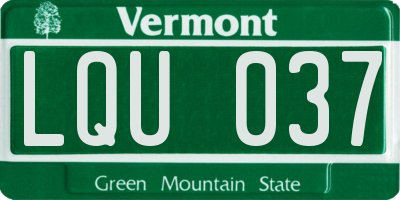 VT license plate LQU037
