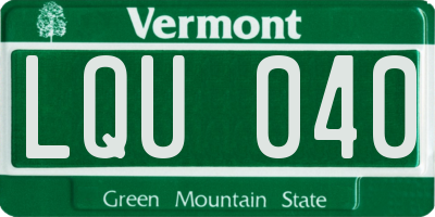 VT license plate LQU040