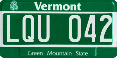 VT license plate LQU042