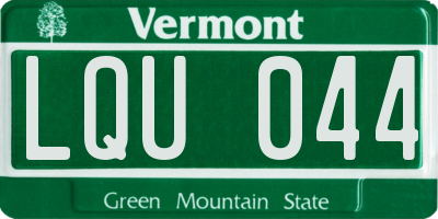 VT license plate LQU044