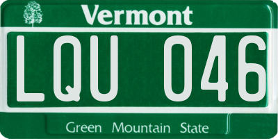 VT license plate LQU046