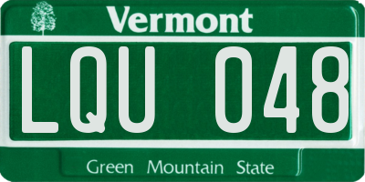 VT license plate LQU048