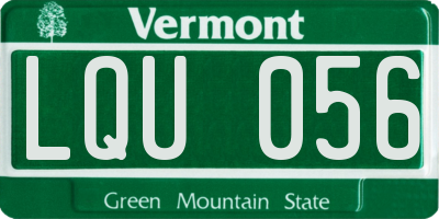 VT license plate LQU056