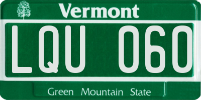 VT license plate LQU060