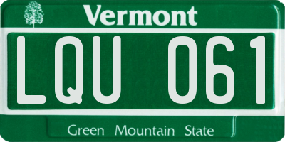 VT license plate LQU061