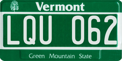 VT license plate LQU062