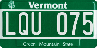 VT license plate LQU075