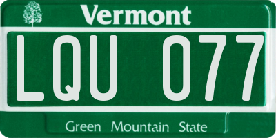 VT license plate LQU077