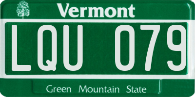 VT license plate LQU079