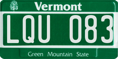 VT license plate LQU083