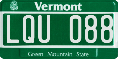VT license plate LQU088