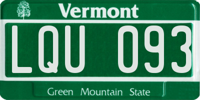 VT license plate LQU093
