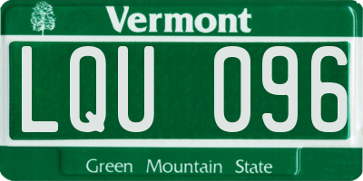 VT license plate LQU096