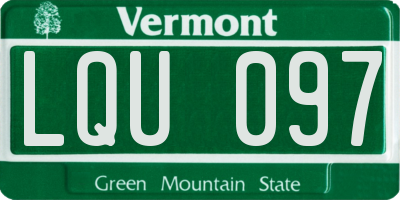 VT license plate LQU097