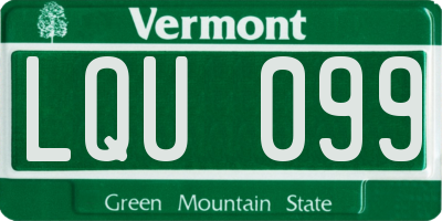 VT license plate LQU099