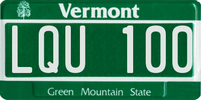 VT license plate LQU100