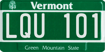 VT license plate LQU101