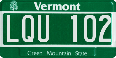 VT license plate LQU102