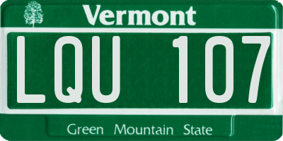 VT license plate LQU107