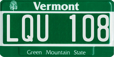 VT license plate LQU108