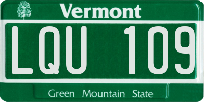 VT license plate LQU109