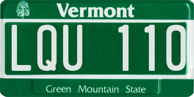 VT license plate LQU110