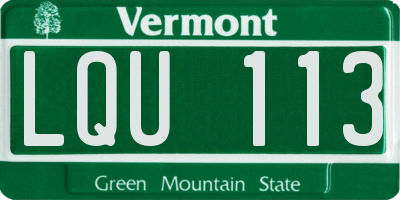 VT license plate LQU113