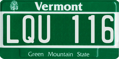 VT license plate LQU116