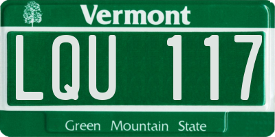 VT license plate LQU117