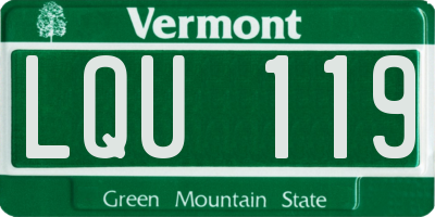 VT license plate LQU119